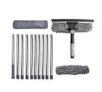 Racle pour vitres - Kit de nettoyage de vitres, équipement de buisson de tête rotatif à poteau étendu | Home Glass miroir de pare-brise douche voiture extérieure, raclette de fenêtre nettoyeur de