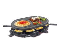 Techwood TRA-8140 Appareil polyvalent "Raclette 8 - Grill & Crêpière" 8 personnes 1200-1400W Coloris Noir Noir G