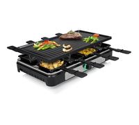 Raclette - 8 Personnes - Surface De Cuisson 42 X 23 Cm - Thermostat Réglable Avec Anneau Lumineux - 1400 W - Noir - Ra-2746[MIN112]