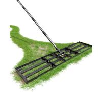 Raclette à gazon 114 x 25 cm (largeur réglable), avec manche en métal extra long jusqu'à 2 m de long, râteau Gardena très résistant, râteau à sable sans effort pour jardin, golf et arrière-cour