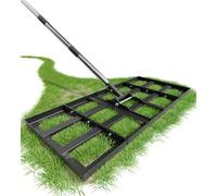 Raclette à gazon 75 x 35 cm (largeur réglable) Gardena avec manche télescopique jusqu'à 200 cm, râteau à gazon très résistant, répartition parfaite de l'engrais pour jardin, cour et terrain de golf