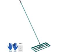 Raclette à gazon 760x254 mm Plaque de fond Outil Levelawn Alliage d'aluminium et acier Q235 Levelingrake 1981mm Tige Plaque de fond Golf Grass Levelawn pour niveler le sable Terre Compost et mousse