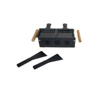 Fackelmann 40191 Appareil a raclette, raclette 2 personnes, appareil raclette pour 2, fromage, bougie, bois, Acier, Nylon, 16 24,5 x 16 x 6,1 cm