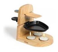 Raclette à la bougie Livoo, 1 à 2 personnes, Beige (support bois)
