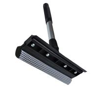 Raclette à Vitre Double Face, Poignée Démontable, PP, Noir | Bande en Caoutchouc et Éponge, pour Voiture et Maison, Lave-Vitres, Grattoir pour Salle de Bain et Carrelage