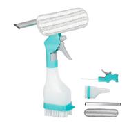 Raclette à vitre Professionnelle, 2025 Neu 4 en 1 Raclette Douche avec Flacon Pulvérisateur, Pinceau, Brosse en Microfibres, Miroirs Nettoyage Facile, Équipement de Nettoyage de Vitres (1 PCS)