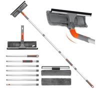 Raclette à Vitre Professionnelle, 254 cm Raclette Vitre Telescopique Perche Nettoyage Vitre avec Tête Rotative Lave Vitre Telescopique, Kit de Nettoyage Vitre pour Verre Douche Voiture Fenêtres Hautes