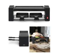 Raclette avec Grill de Cuisson 400W Noir Duo 2 mini poêlons anti adhérents Noir