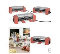 Raclette avec Pierre de Cuisson 450W ORANGE Duo 2 mini poêlons anti adhérents Noir CONNECTABLE 4 appareils