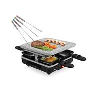 Raclette avec plaque en pierre 21 x 21 cm pour 4 personnes - Barbecue en pierre 600 W