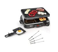 Raclette Barbecue de fête avec fourchettes Teppan pour 4 personnes, petit barbecue de table carré, 500 W