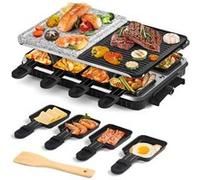 Raclette Cecotec 1400 W 8 pers. avec grill et pierre