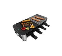 Raclette Cheese&Grill 16000 Inox MixGrill, 8 personnes, 1400 W, Thermostat réglable, 2 plaques de cuisson aluminium 20