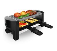 Cecotec Raclette Cheese&Grill 3200 Pocket AllStone. 2 Personnes, 320W, Finition en Acier Inoxydable, Plaque de Gril en Pierre Antiadhésive, Comprend 2 Poêles et 1 Spatule