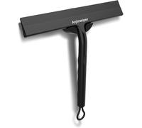 Raclette de Douche, 22cm Silicone Raclette Salle de Bain avec Support | Raclette Silicone pour Paroi de Douche, Sans Perçage, anti-Calcaire sans Traces, Nettoyage Vitres, Miroirs, Carrelages, Noir