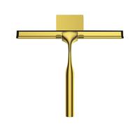 Raclette de douche multi-usages 25,4 cm, couleur dorée, en silicone, manche acier inoxydable, for miroir salle bain, vitre voiture(Golden)