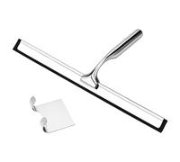 Raclette de douche multi-usages 25,4 cm, couleur dorée, en silicone, manche acier inoxydable, for miroir salle bain, vitre voiture Pour Le Nettoyage Des Vitres(Sliver)
