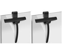 Raclette de Douche Noire, raclette de Douche avec Noyau en Acier Inoxydable, raclette de Douche avec étagère Suspendue, raclette à Eau de Douche en Silicone pour Douche, Salle de Bain, Miroir, Verre,