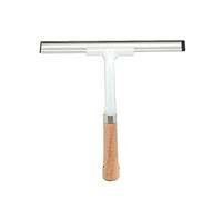 Raclette de douche polyvalente de 25,4 cm pour porte, salle de bain, sols, murs, fenêtres et poignée en bois avec poignée à crochet pour mur et porte en verre pour nettoyage de sol et fenêtre