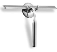 Raclette de douche pour portes en verre, raclette tout usage pour portes de douche, miroirs, salle de bain, fenêtres et verre de voiture - Acier inoxydable (25,4 cm, argenté)