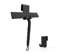 Raclette de Douche, raclette de fenêtre, raclette de Douche Noire pour Portes de Douche avec Crochet, grattoir de Douche Domestique pour Salle de Bain, Nettoyage du carrelage Mural, Voiture