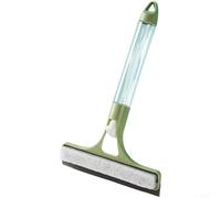 Raclette de fenêtre avec pulvérisateur d'eau intégré, lame en caoutchouc souple et éponge pour un nettoyage pratique du verre, des miroirs et des surfaces (vert clair)