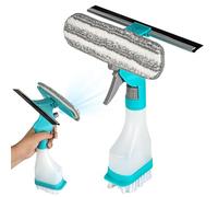Raclette de fenêtre et balai pulvérisateur 4 en 1,250 ml, vaporisateur, serpillère en microfibre anti-rayures pour fenêtres, miroirs, verre, salle de bain, lavage de voiture