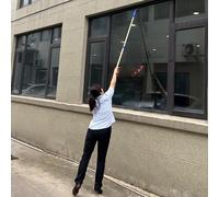 Raclette de fenêtre réglable avec perche d'extension de 5,5 m pour nettoyage à grande portée - Kit professionnel de lavage et de dépoussiérage du verre pour fenêtres de toit et fenêtres à battants