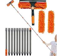 Raclette de Lavage 2 en 1 de 6 m avec Tige d'extension épissable de 0,9 à 4,3 m // Outil de Nettoyage de vitres et raclette de Lave-vitres pour la Maison, l'intérieur et l'extérieur