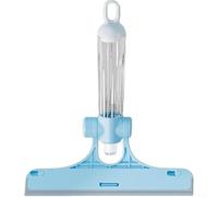 Raclette de nettoyage 4 en 1 pour vitres de maison, voiture, raclette de douche avec poignée ergonomique, bleu, jaune, vert, blanc, matériau ABS, 25,4 x 22,9 cm, brosse de nettoyage polyvalente (bleu)