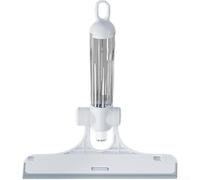 Raclette de nettoyage 4 en 1 pour vitres de maison, voiture, raclette de douche avec poignée ergonomique, bleu, jaune, vert, blanc, matériau ABS, 25,4 x 22,9 cm, brosse de nettoyage polyvalente (blanc