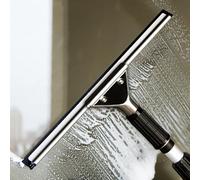 Raclette de nettoyage de fenêtre avec manche long, outil efficace pour portes en verre, chiffon de rechange inclus pour un nettoyage optimal