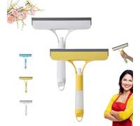 Raclette de Nettoyage de Vitres 3 en 1 avec Pulvérisateur, Nouvelle Fonction de Pulvérisation, Grattoir de Nettoyage, Raclette de Nettoyage de Vitres Tout Usage, Grattoir For Voiture(White+Yellow)
