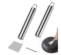 Raclette de Nettoyage pour Cuisine - Spatule De Nettoyage Domestique en Acier Inoxydable,Racloir Résistant Anti-Rouille Ustensiles De Cuisine pour Gril Barbecue Réfrigérateur Camping Extérieur