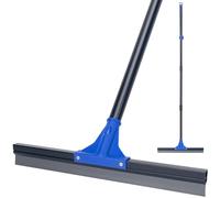 Raclette de sol avec long manche télescopique de 140 cm, balai d'essuie-glace en caoutchouc robuste de 45,7 cm pour béton, carrelage de salle de bain, garage, terrasse