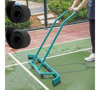 Raclette de sol, raclette professionnelle en alliage d'aluminium pour courts de tennis avec roulettes, avec 2 lames en mousse EVA supplémentaires, pour sols durs ou en béton, verte
