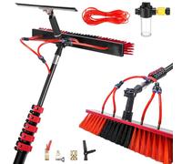 Raclette de toit 3,6 10,8 m avec brosse de nettoyage pour toits, panneaux solaires, bateaux, camions et voitures avec distributeur de savon et brosse de 35 cm