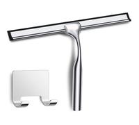 Raclette Douche en Acier INOX avec Crochet, Raclette de Douche Argent, Raclette Vitre Douche, Raclette Salle de Bain pour Carrelage