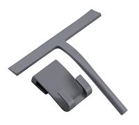 Raclette Douche Silicone avec Noyau en Acier Inoxydable, Raclettes de Douche pour Salle de Bain, Nettoyage en Verre, 22.8 x 22cm, Gris