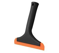 Raclette en silicone multi-usage pour douche, porte en verre, fenêtre, poignée de 19,1 cm de long, lame orange, petite raclette pour fenêtre de voiture, pare-brise, miroir de salle de bain (noir)
