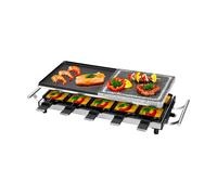 ProfiCook® 2 en 1 Raclette-Grill | 10 personnes | Plaque en pierre et plaque de grill | Revêtement antiadhésif | Thermostat réglable en continu | 1700 watts | Acier inoxydable | PC-RG 1144