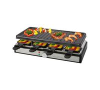 Clatronic Appareil à raclette RG 3757 – 8 personnes, plaque amovible, 8 poêlons, boîtier Cool Touch