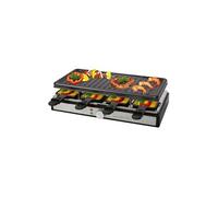 Clatronic Appareil à raclette RG 3757 – 8 personnes, plaque amovible, 8 poêlons, boîtier Cool Touch