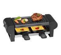 Clatronic Raclette | 2 Personnes | Mini Raclette avec surface de grill d’env. 20,5 x 10,5 cm | Pour griller et gratiner | Plaque de grill et poêlons antiadhésifs | 350 Watts | RG 3592