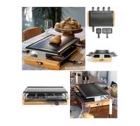Raclette/grill - LIVOO - 1200W - 8 personnes - Finition Bambou - Antiadhésif