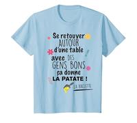 Raclette Jambon Et Humour Cadeau Famille Amis Collègue T-Shirt, Enfant, Bleu Céleste, 3 Ans