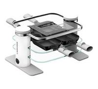 LAGRANGE Appareil à raclette 4 personnes, 500 W, Plateaux verre, plateau supérieur démontable pour nettoyage simplifié, Repose poêlons intégré, Design épuré, Bouton marche/arrêt, 079401