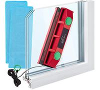 Raclette Lave Vitre Aimanté Glider D-3 de Tyroler pour Double Vitrage Extra Large jusqu’à 28 mm Epaisseur - Nettoyeur Magnétique avec 2 Chiffons en Microfibre pour Vitre Extérieur en Hauteur ou Difficile d’Accès