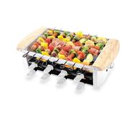 LITTLE BALANCE Raclette Alpes 1200-8 - Grill Électrique 8 Personnes - Brochettes avec Revêtement Anti-adhésif - Accessoires Fournis - 1200 W - Blanc & Noir
