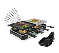 Raclette Plaque de cuisson réversible pour 8 personnes, 1400 W